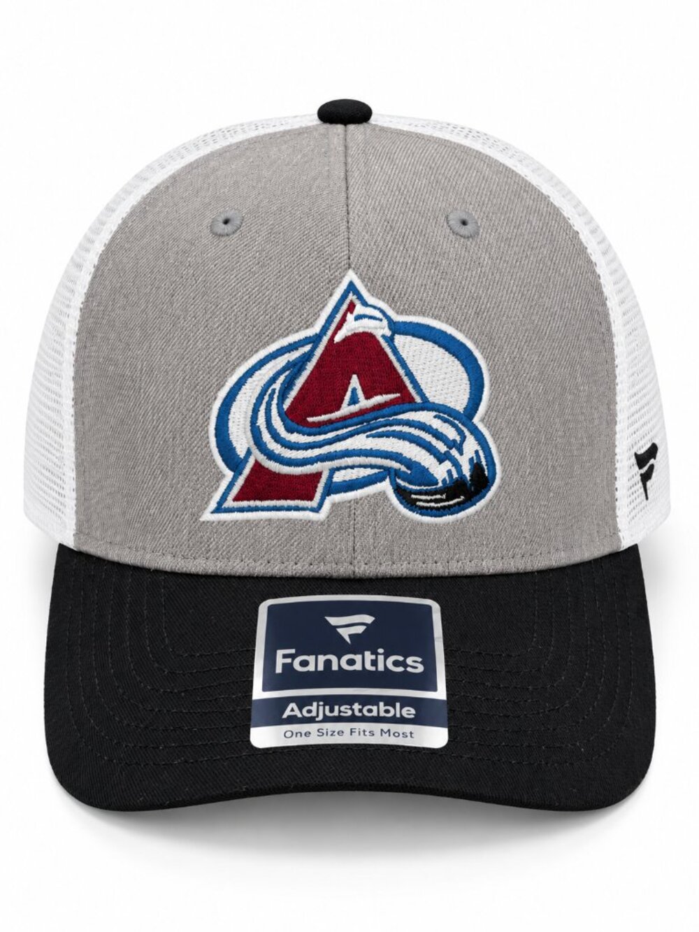 Fanatics Colorado Avalanche Team Trucker Snapback Hat Heather Gray White Black